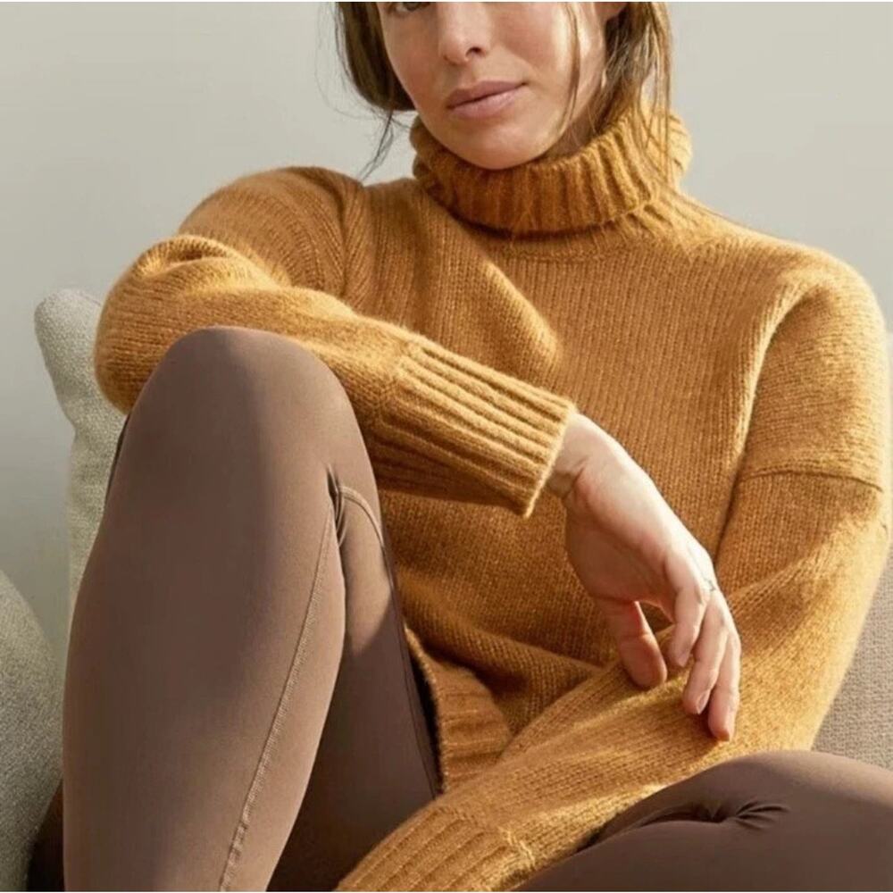 Everlane Womens The Cloud Turtleneck Sweater Size S Chai Wool Alpaca Blend Tunic